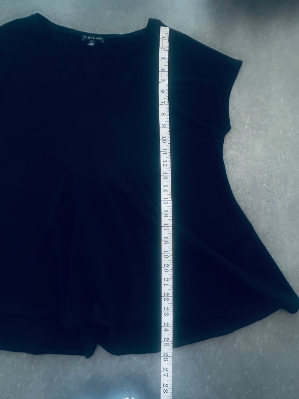 Eileen Fisher Jersey Trapeze Cut Swing Top in Black Sz L - EUC - Picture 3 of 4